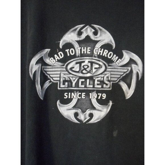 Gildan Other - Well Worn Black Bad to Bone J&P Cycles Sz XXXL Gildan Tag double sided Tshirt